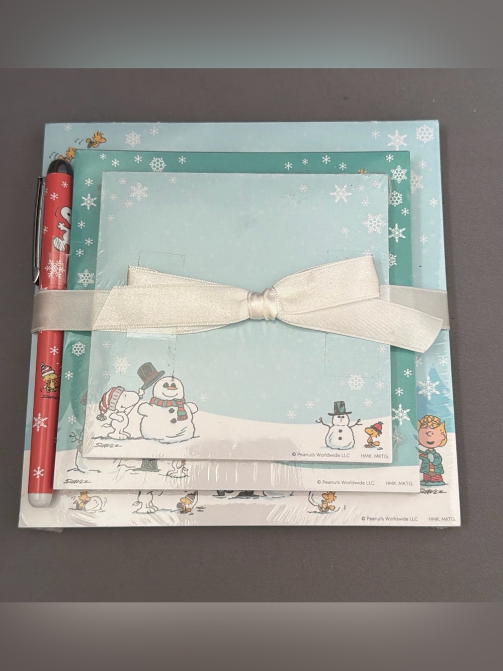 Peanuts Snoopy Winter Fun Memo Pad Set W/ Pen 100sheets Each And 50 sheets Small